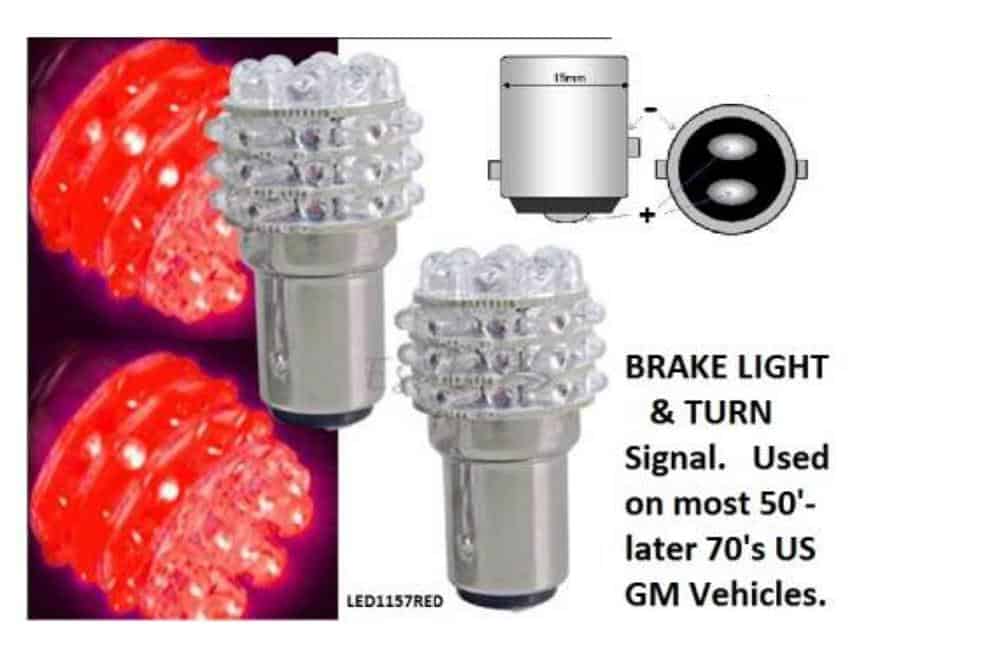 Bulb: LED RED Rear bulb - TWIN Contact (Pair)